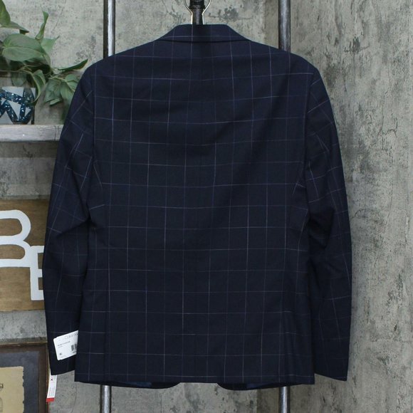 NWT Stretch Wool Suit Jacket 44S Windowpane - Picture 4 of 8